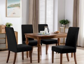 smiry Velvet Stretch Dining Room Chair Covers