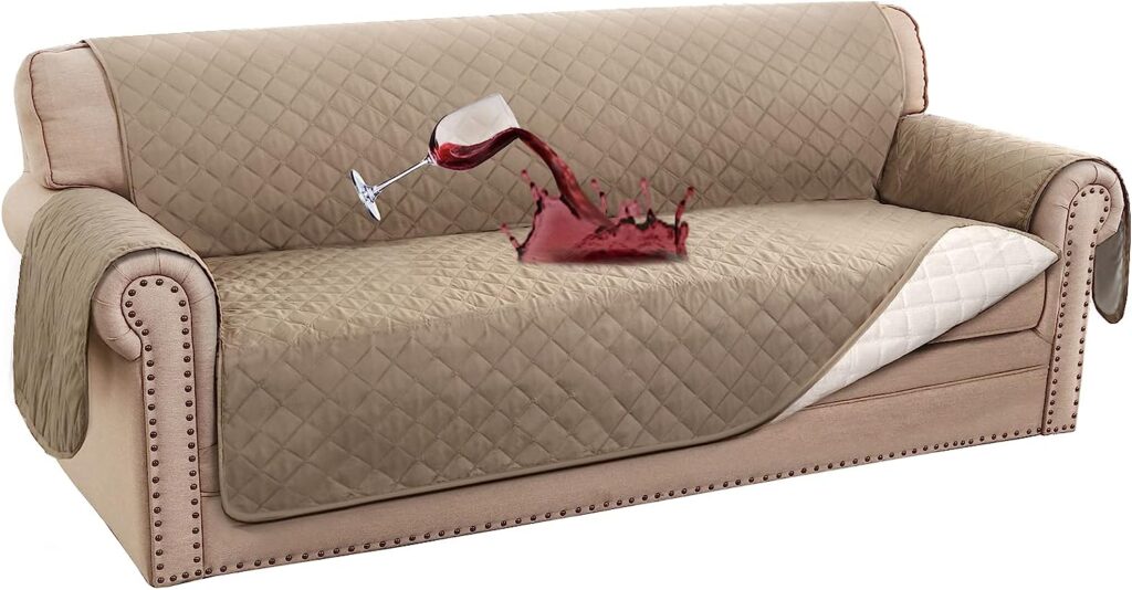 2023 New 100% Waterproof Sofa Covers Couch Cover Sofa Cover for Dogs Couch Protector Triple Non-Slip Sofa Slipcover for 3 Cushion Couch Furniture Protector for Pets, Kids,Dog (Sofa 70, Khaki)