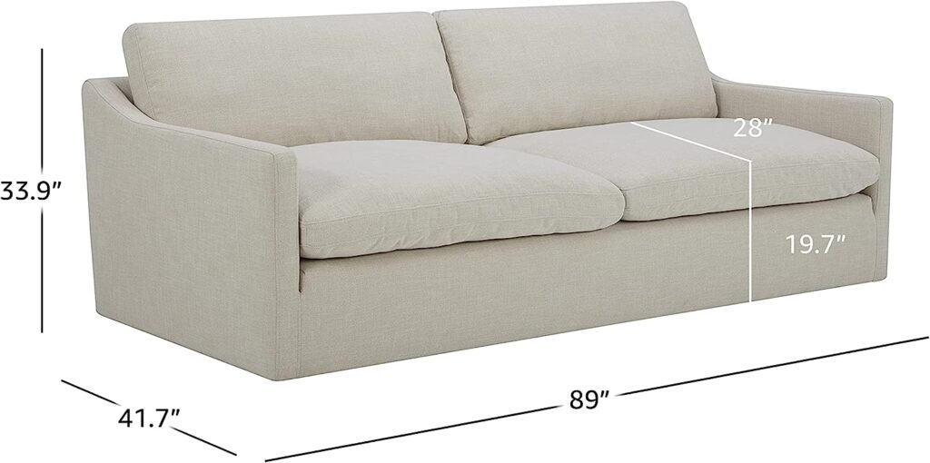 Amazon Brand - Stone  Beam Rustin Contemporary Deep Seated Sofa Couch, 89W, Cream