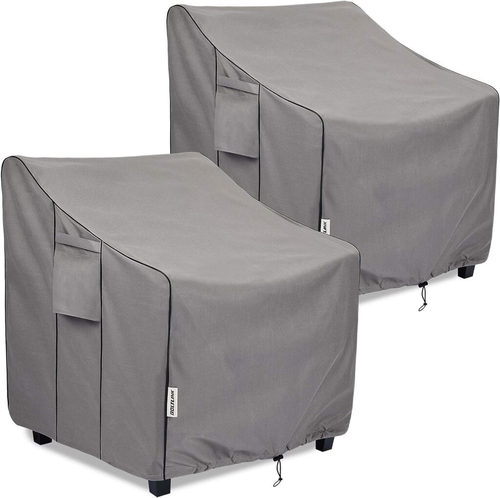 BOLTLINK Patio Chair Covers Waterproof, Heavy Duty Outdoor Furniture Covers Fits up to 36W x 37D x 36H inches -2 Pack