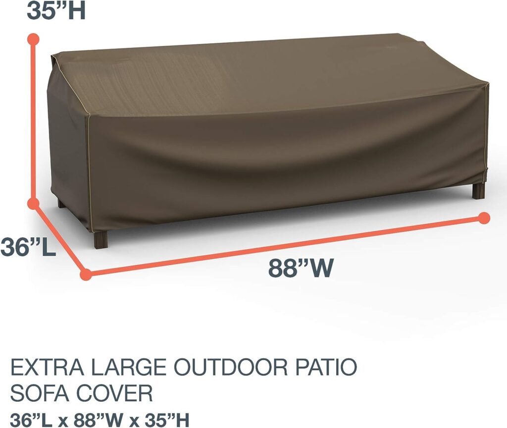 Budge P3W05BTNW3 StormBlock Hillside Patio Sofa Cover Premium, Outdoor, Waterproof, Extra-Large, Black and Tan Weave