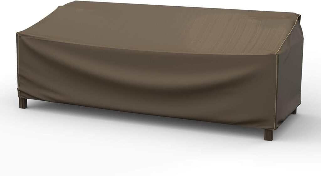 Budge P3W05BTNW3 StormBlock Hillside Patio Sofa Cover Premium, Outdoor, Waterproof, Extra-Large, Black and Tan Weave