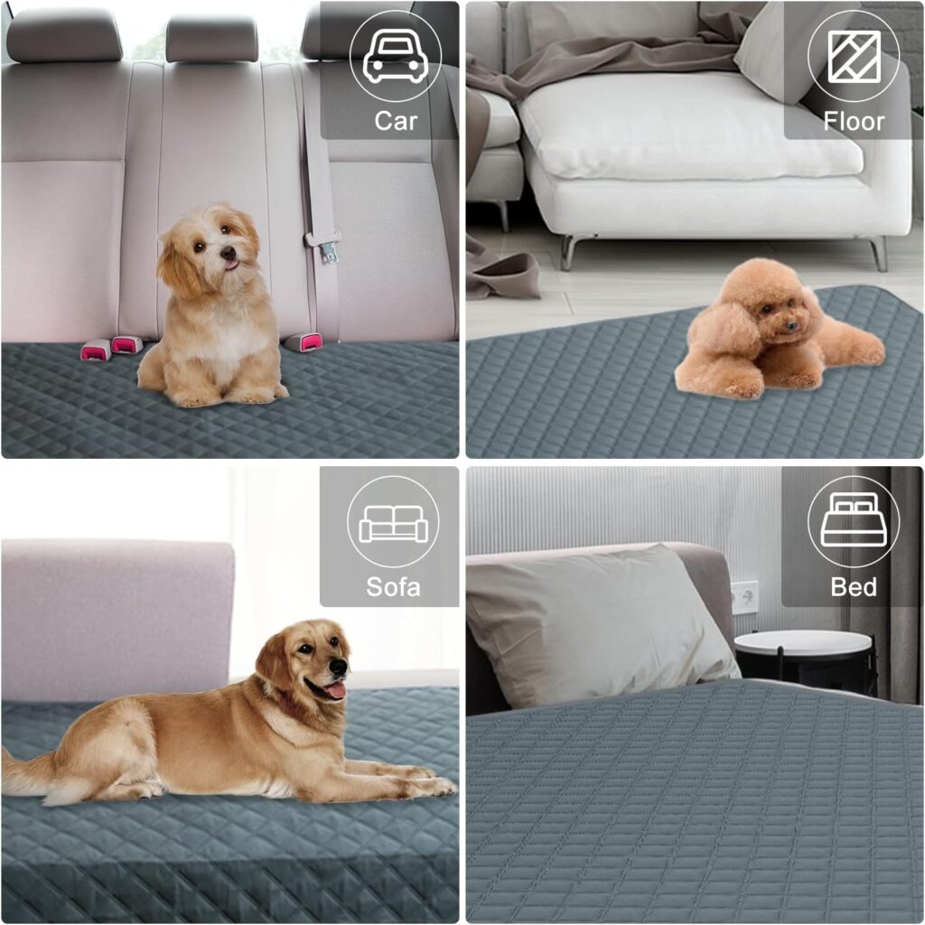 Comsmart Waterproof Couch Cover Dog Cat Blanket, Anti-Slip Liquid Urinary Proof Furniture Blanket, Reversible Pet Blanket Protector for Couch Sofa Bed Car Floor (52 * 82 in, Dark Gray and Light Gray)