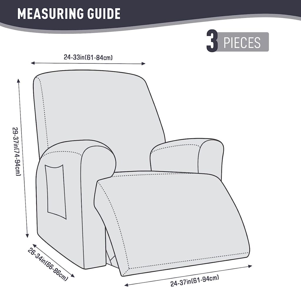 KinCam 3 Pieces Recliner Chair Covers