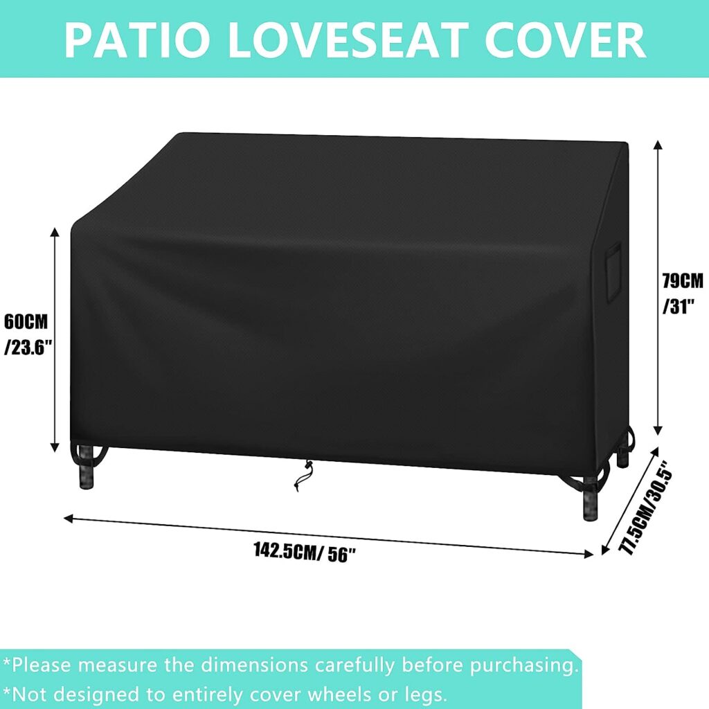 Kovshuiwe Patio Furniture Covers,4-Piece Outdoor Veranda Patio Garden Furniture Covers Set Waterproof - Upgraded 420D Heavy Duty Oxford Fabric Rattan Furniture Cover for Chair Sofa(Black)