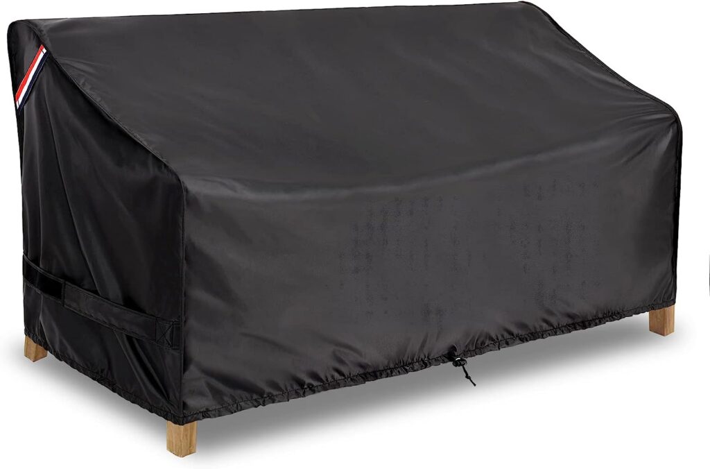 KylinLucky Outdoor Furniture Covers Waterproof, 3-Seater Patio Sofa Cover Fits up to 79W x 37D x 35H inches Black