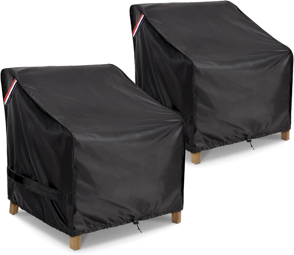 KylinLucky Patio Furniture Covers Waterproof for Chairs, Lawn Outdoor Chair Covers Fits up to 32 W x 37 D x36 H inches 2 Pack Black