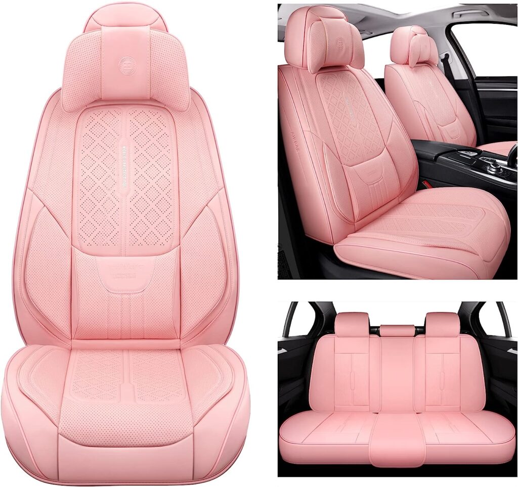 NS YOLO Full Coverage Faux Leather Car Seat Covers Universal Fit for Cars,SUVs and Pick-up Trucks with Waterproof Leatherette in Auto Interior Accessories