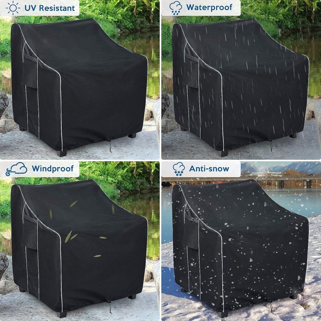 FORSPARK Outdoor Furniture Chair Covers Waterproof, Lounge Deep Seat Cover Fits up to 36 x 37 x 36 inches (W x D x H) 2 Pack