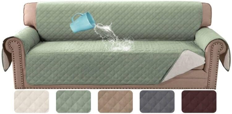 H.VERSAILTEX 2023 New 100% Waterproof Couch Cover Sofa Covers for 3 Cushion Couch Waterproof Sofa Cover for Pets with Non-Skid Backing (Sofa, Pale Aqua)